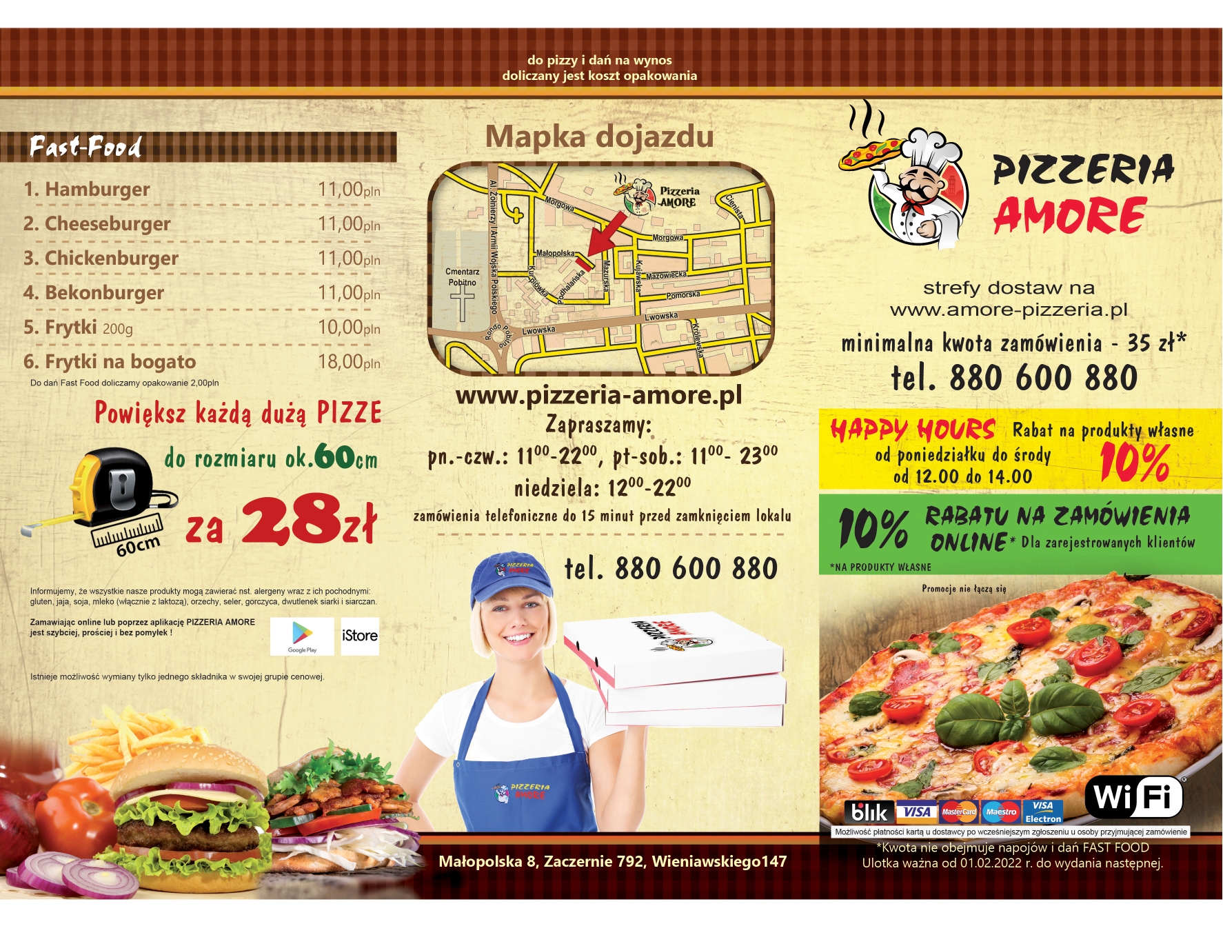 Pizza 2024 amore menu